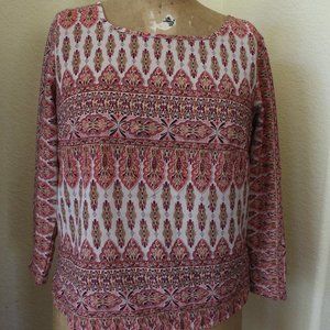 Boho Blush & Burgundy Top